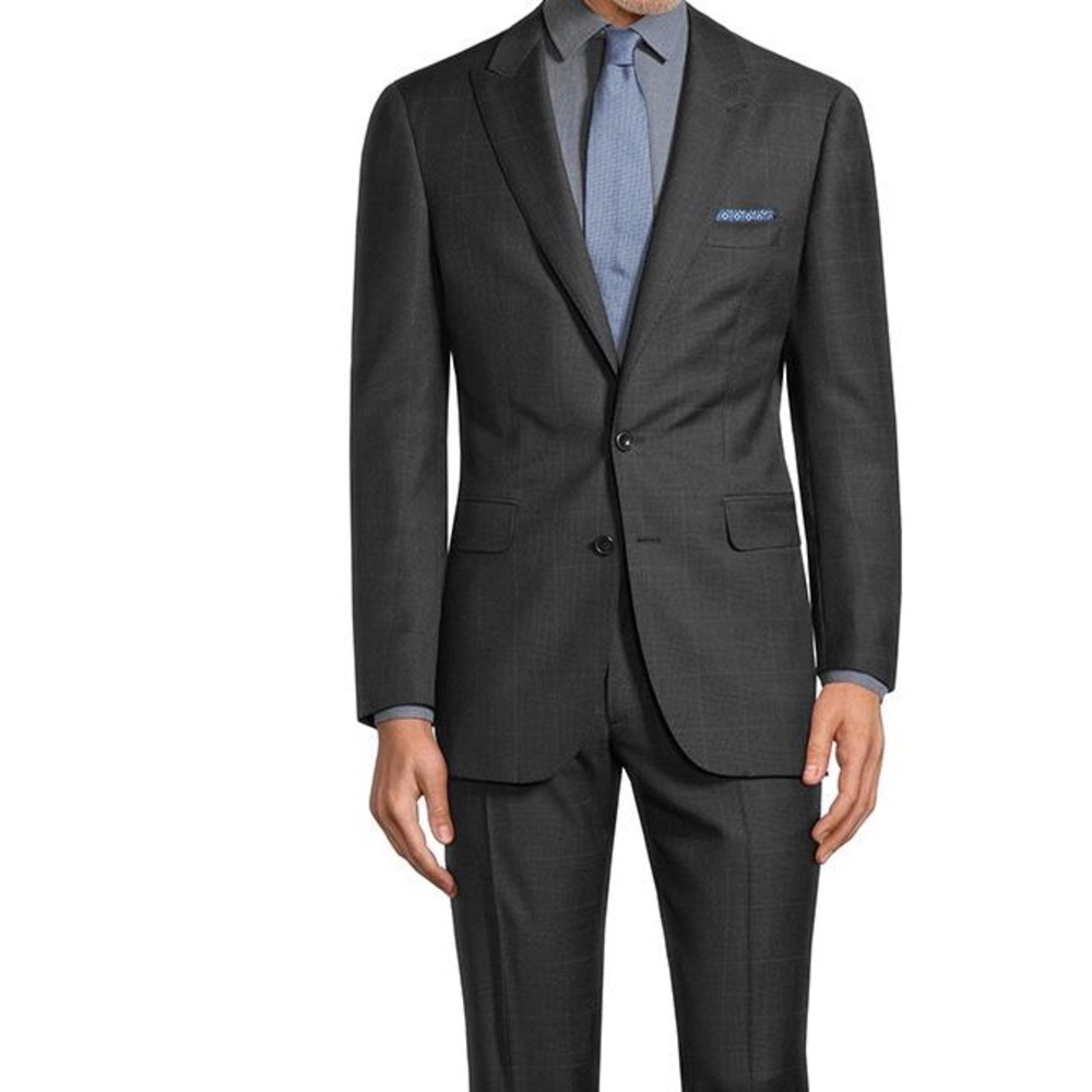 Dark Blue Gray Men’s Suit